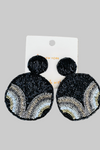 Ritzy Black Beaded Earrings
