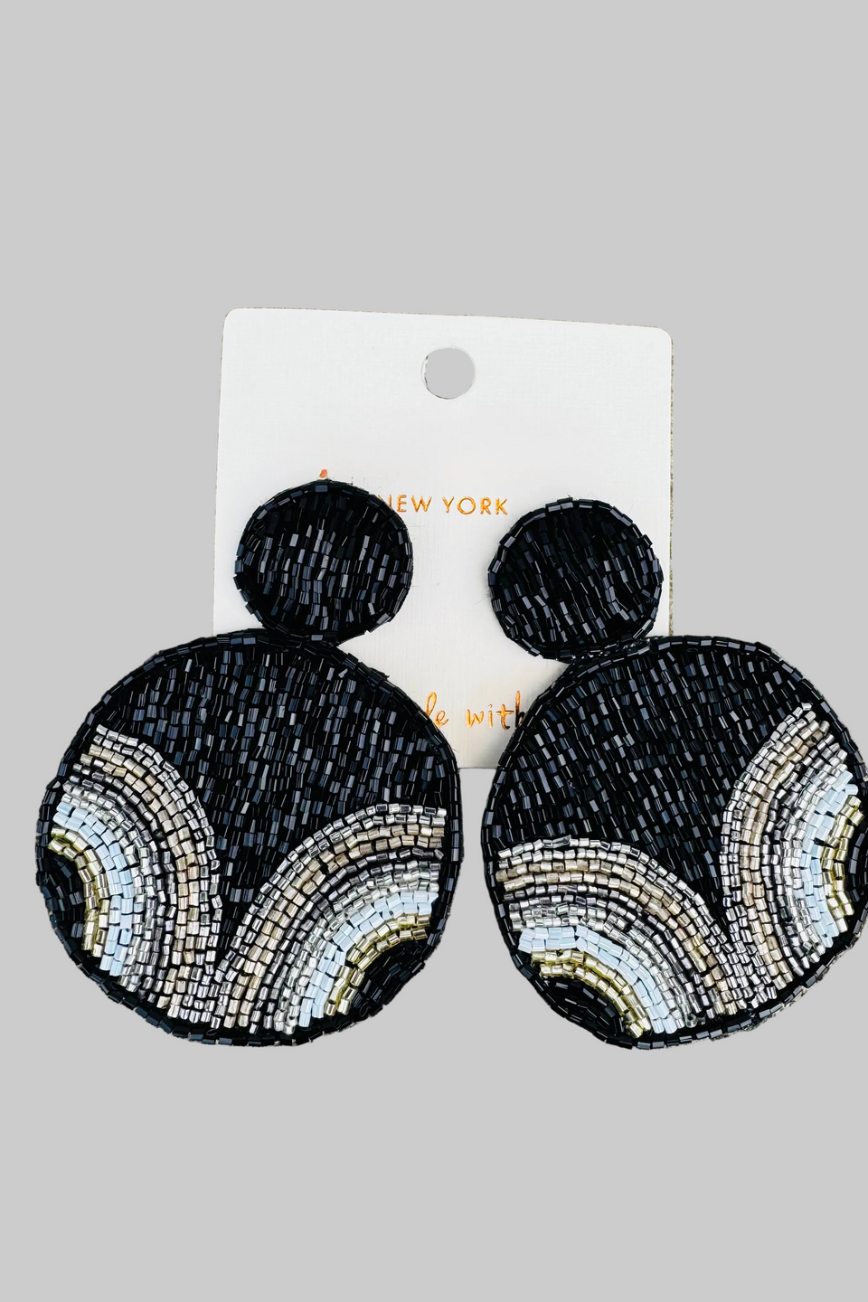 Ritzy Black Beaded Earrings