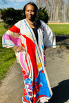 Vibrant Kimono Duster- White