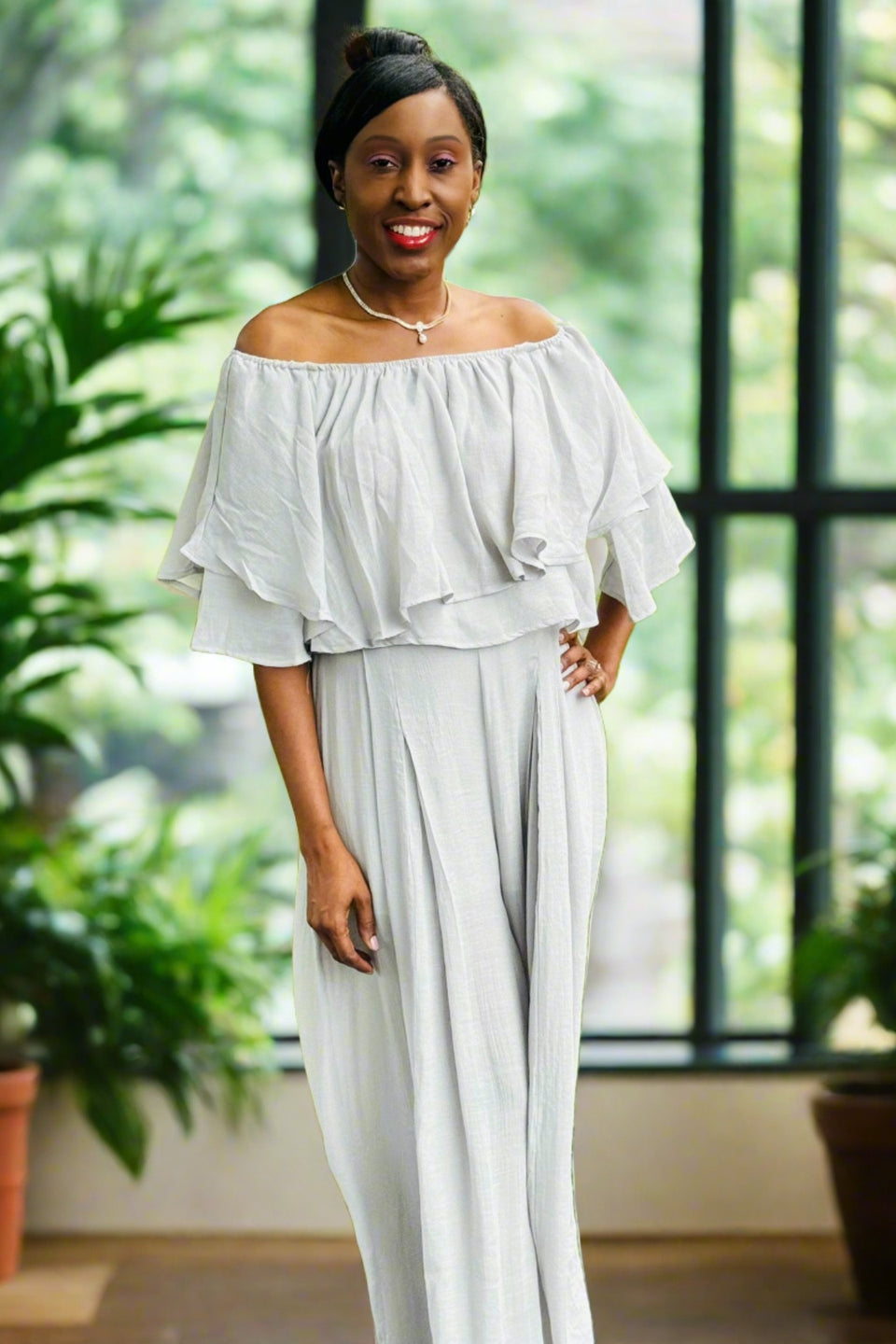 The Posh Palazzo Pant Set Gray - ReservedChic