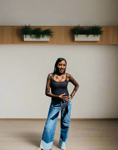 Brie Floral Lace Top- Black