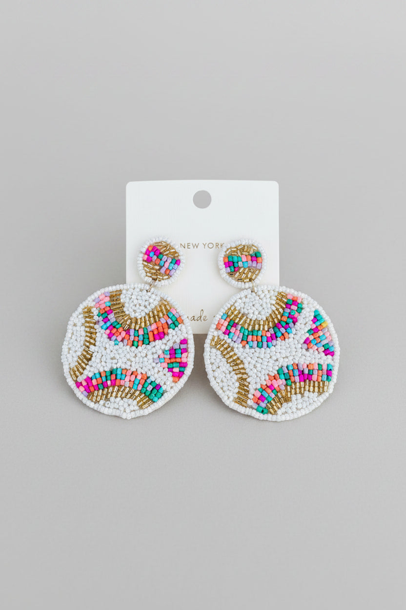 Baseball Candy Beaded Earrings - ReservedChic