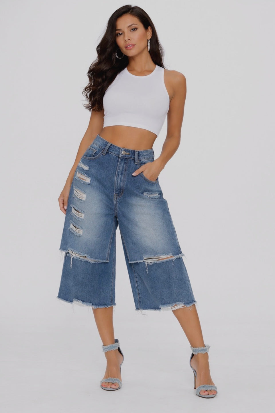 Stunna Denim Bermuda Shorts - ReservedChic