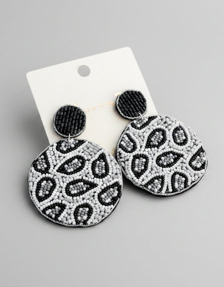 Boho Black Beaded Earrings - ReservedChic