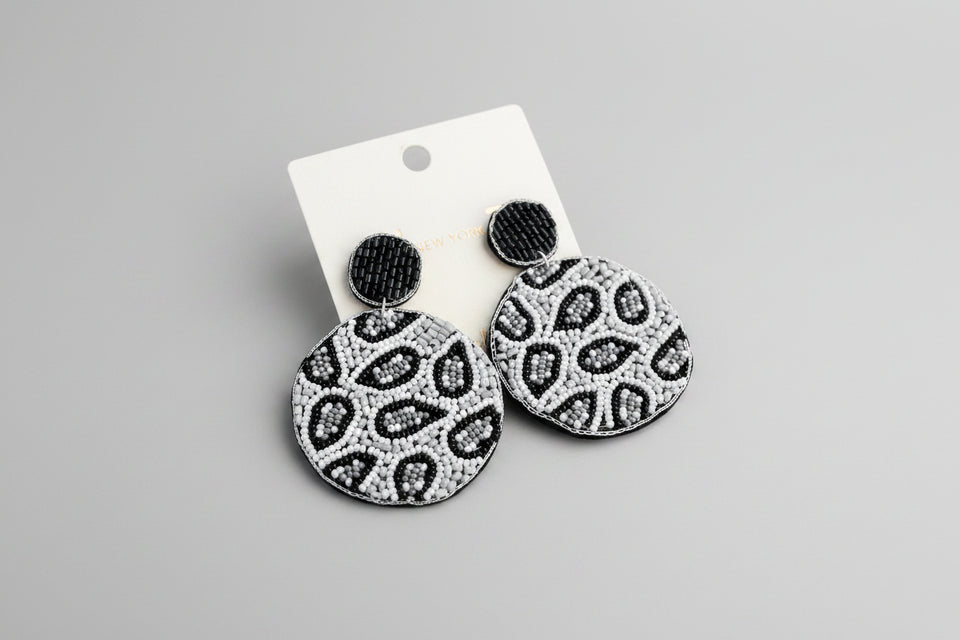 Boho Black Beaded Earrings - ReservedChic