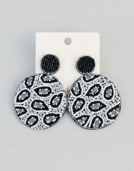 Boho Black Beaded Earrings - ReservedChic