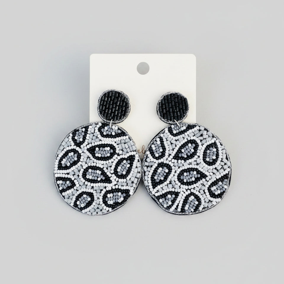 Boho Black Beaded Earrings - ReservedChic