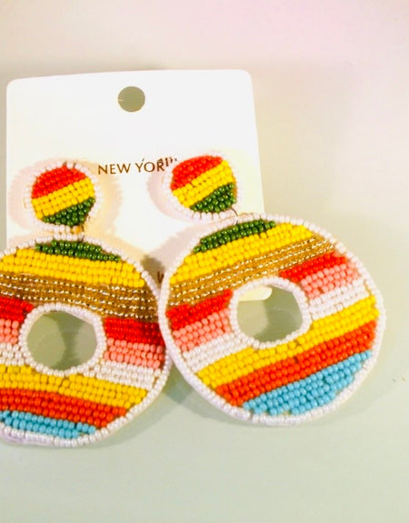 Summer Donut Beaded Earrings - ReservedChic