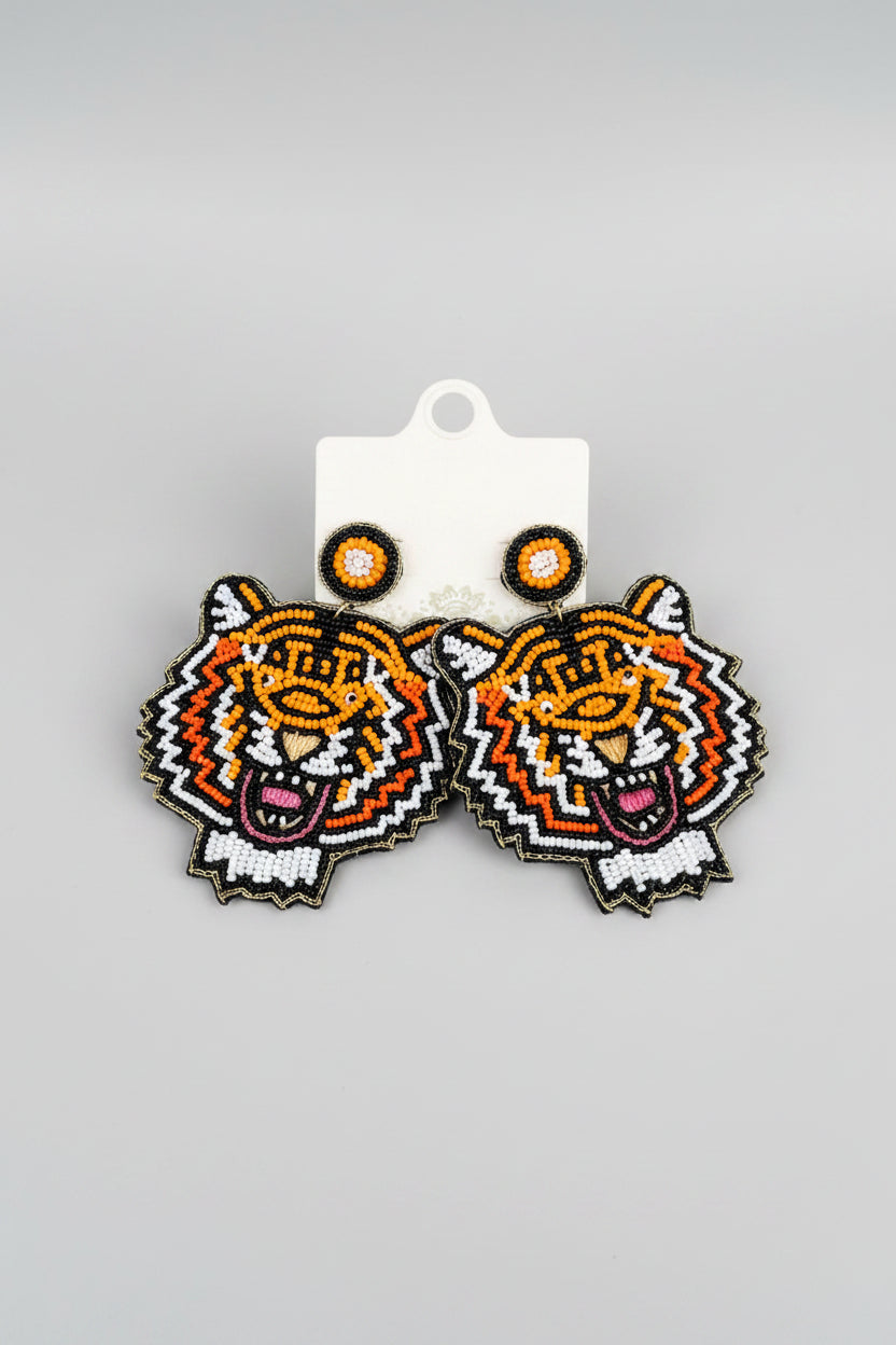 Tiger Beaded Earrings - ReservedChic