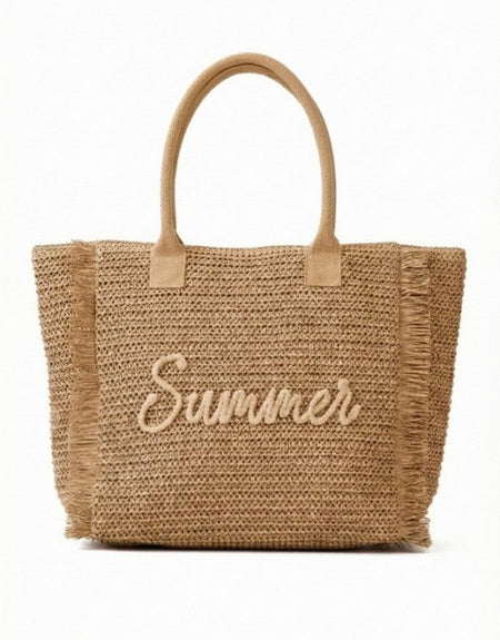 Summer Beach Tote Bag - Tan - ReservedChic
