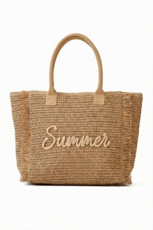 Summer Beach Tote Bag - Tan - ReservedChic
