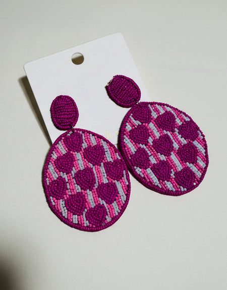 Valentine Heart Beaded Earrings