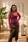 Iman Faux Leather Skirt