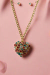 Heart Multi-Stone Necklace Set