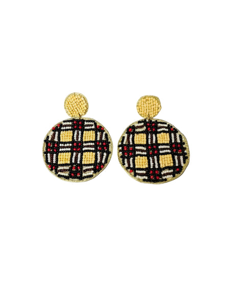Luxe Plaid Beaded Earrings