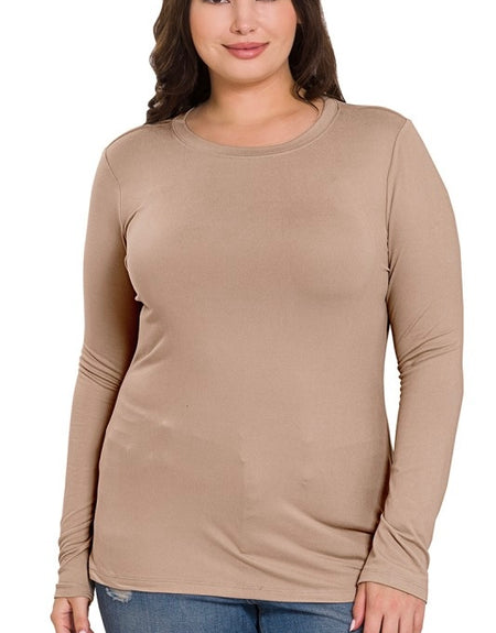 Casual Solid Round Neck Top