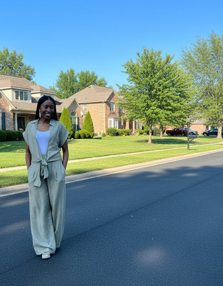 Her Way Pant Set (Olive)