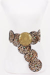 Leopard Faux Leather Western Disc Belt