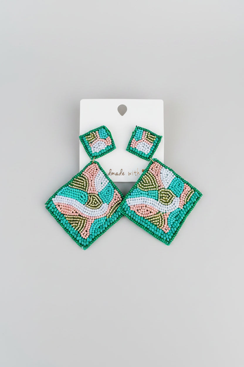 Sasha Triangle Beaded Earrings
