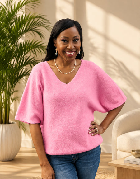 Grace Pink Sweater- Made In Italy