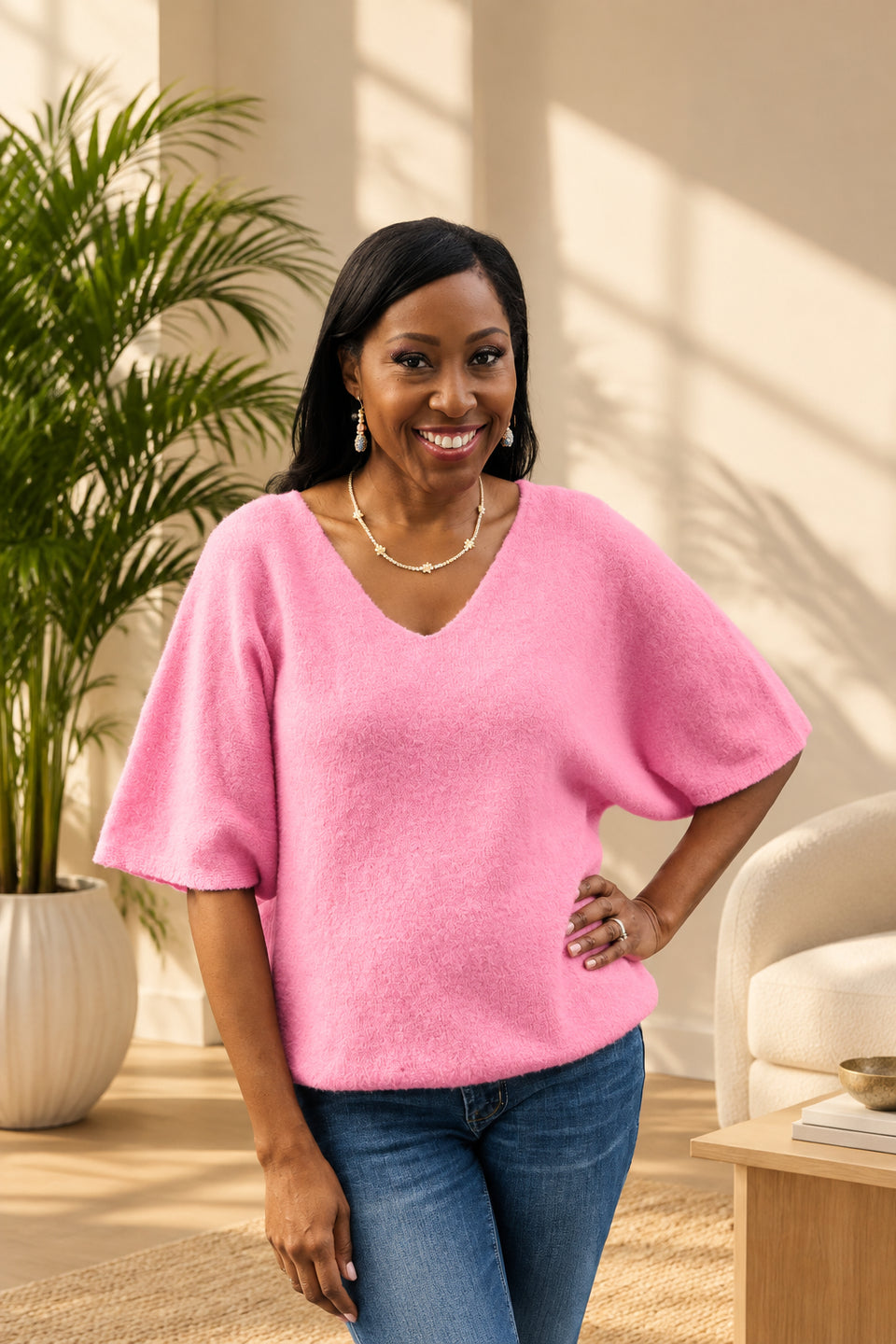 Grace Pink Sweater- Made In Italy