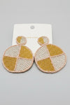 Gold Pie Beaded Earrings
