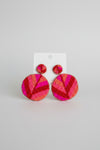 Glamour Pink Beaded Earrings
