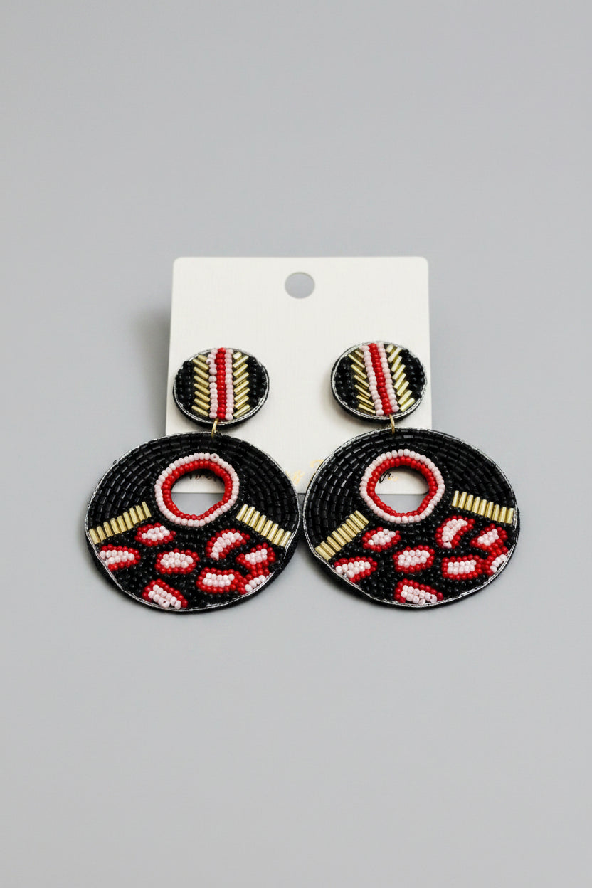 Tribal Print Beaded Earrings