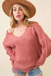 Drama Distressed Sweater-Ash Rose