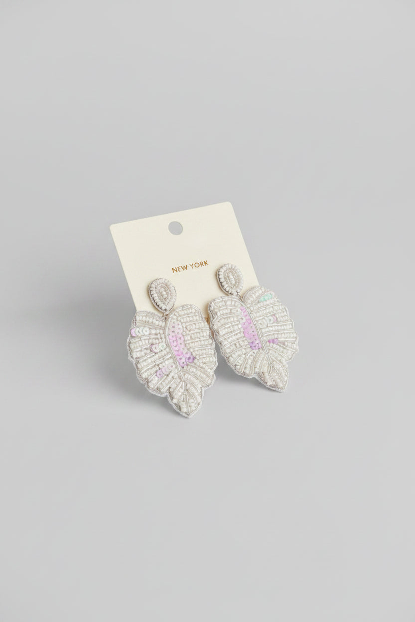 Tropic Leaf Beaded Earrings - ReservedChic