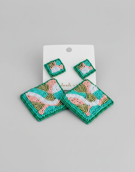 Sasha Triangle Beaded Earrings