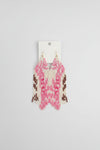 Pink and White Fringe Beaded Earrings - ReservedChic