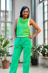 Cassidy Cargo Style Pants- Green