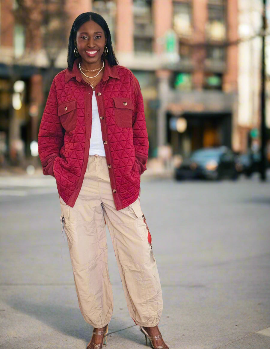 Spring Soft Quilted Shacket