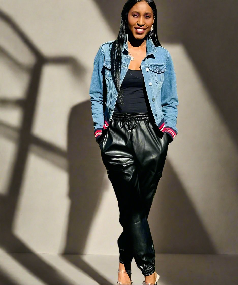 Double Dare Vegan Leather Joggers