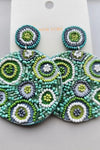 Boho Green Beaded Earrings