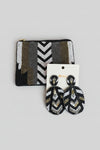 Black White Beaded Coin Purse