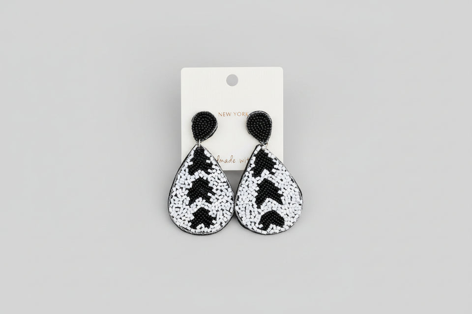 Naomi Beaded Oval Drop Earrings - ReservedChic
