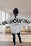 Love Yourself Oversized Sweatshirt -Beige