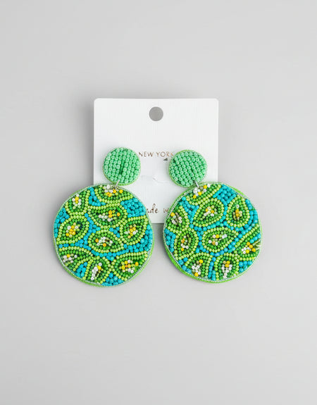 Paisley Bloom Beaded Earrings