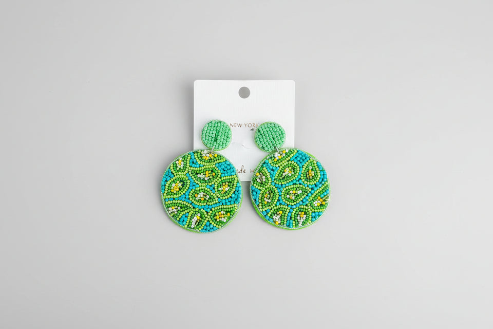 Paisley Bloom Beaded Earrings