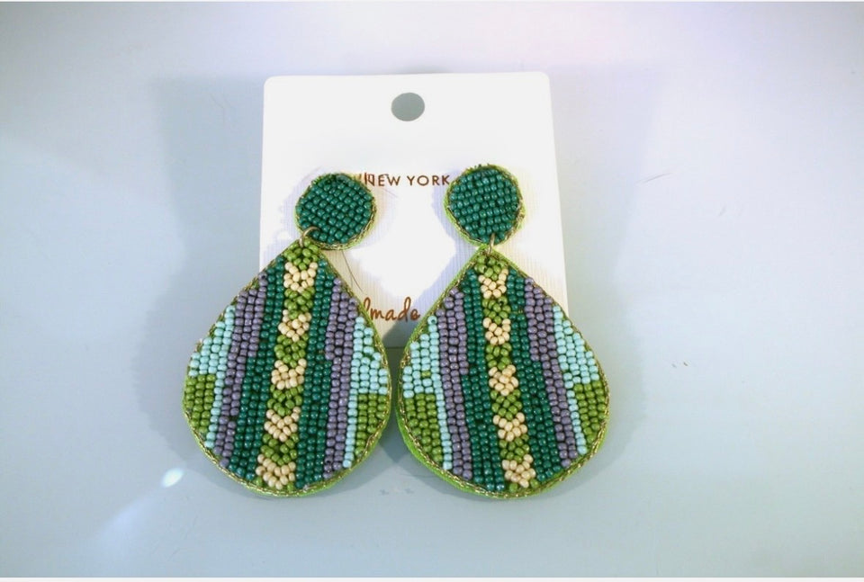 Southwest Beaded Drop Earrings - ReservedChic