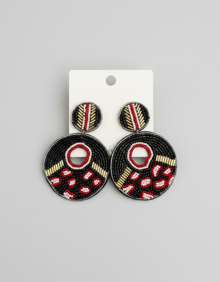 Tribal Print Beaded Earrings