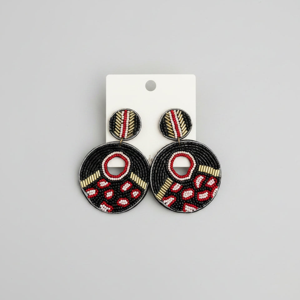 Tribal Print Beaded Earrings