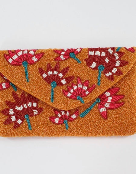 Ember Floral Beaded Clutch - ReservedChic