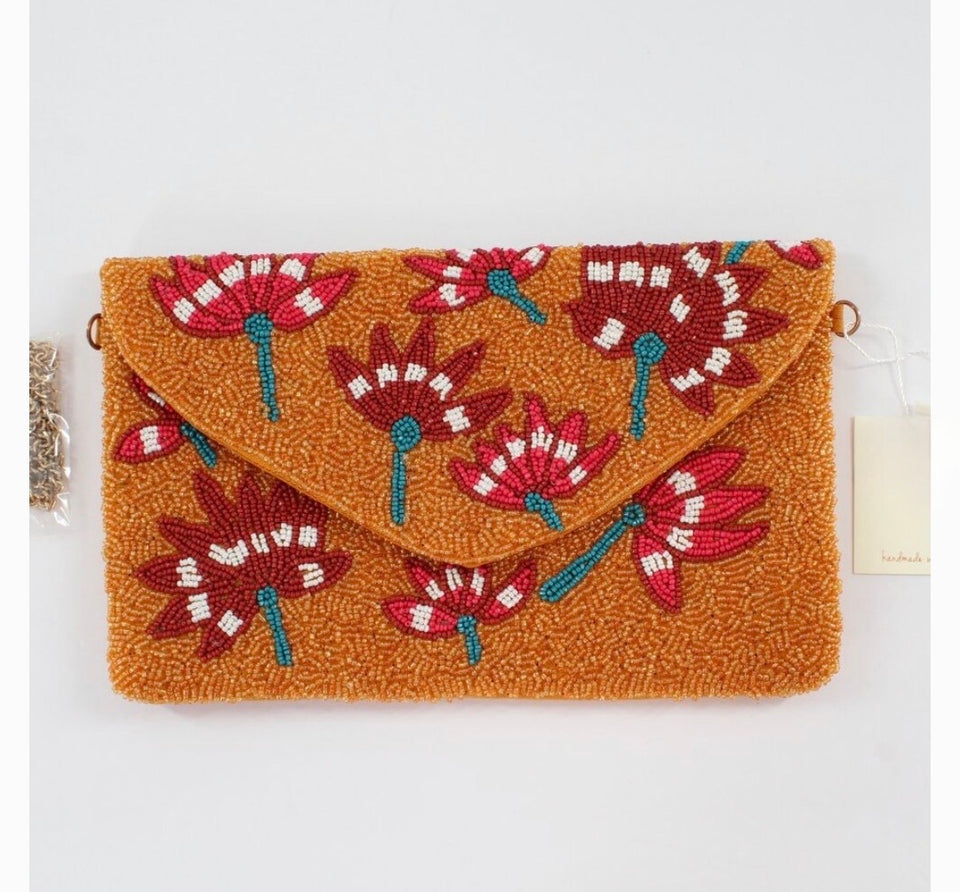 Ember Floral Beaded Clutch - ReservedChic