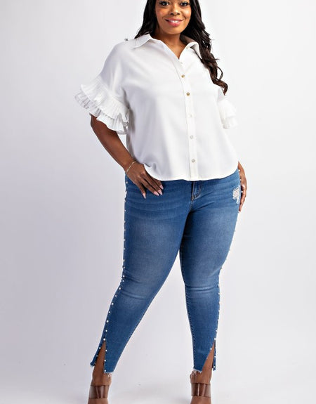Charming Ruffle Sleeve Top - ReservedChic
