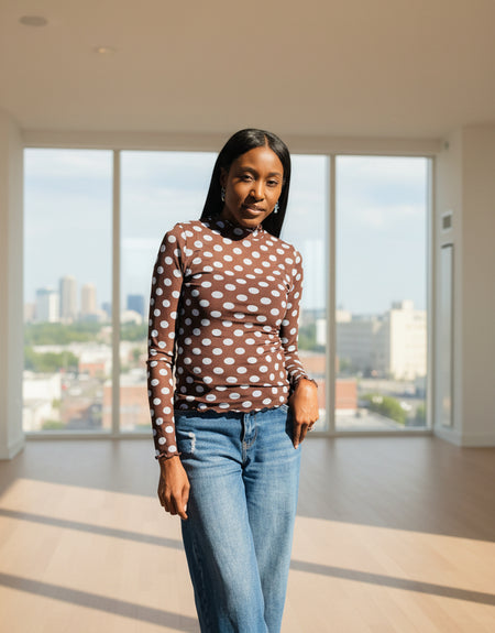 Polka Dot Mesh Top