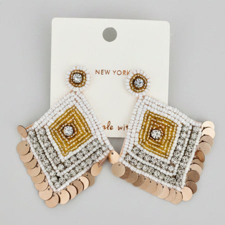 Boho Sequins Drop Beaded Earrings - ReservedChic