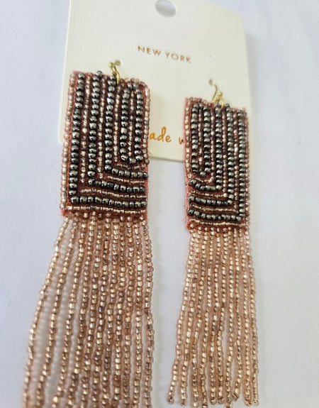 Boho Glam Fringe Beaded Earrings - ReservedChic